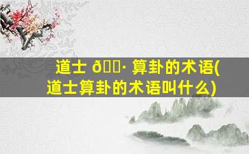 道士 🌷 算卦的术语(道士算卦的术语叫什么)
